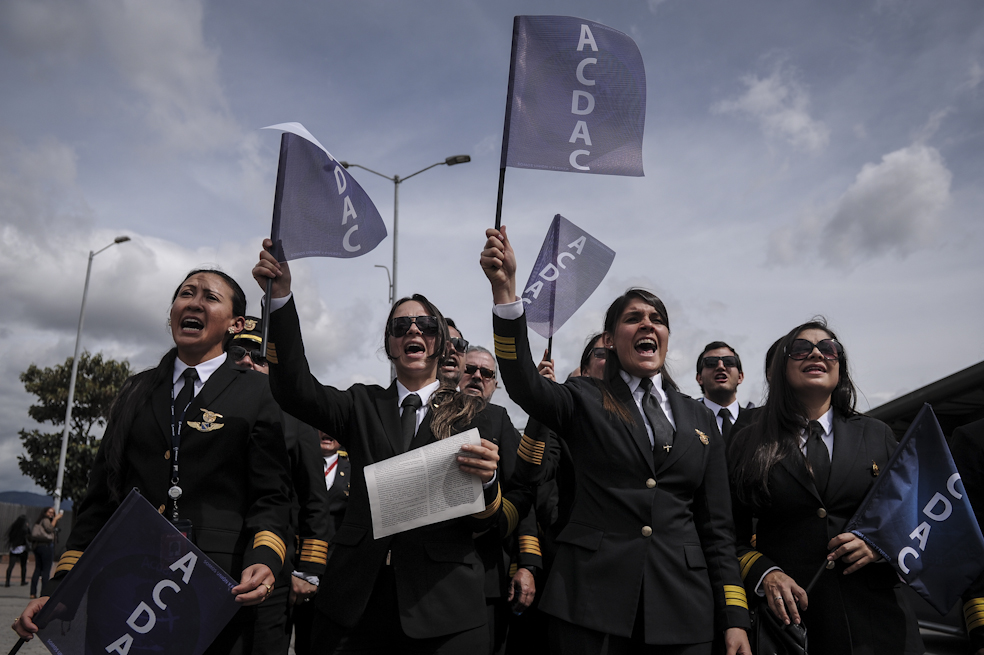 Huelga de los pilotos de Avianca. Foto: Mauricio Alvarado. El Espectador